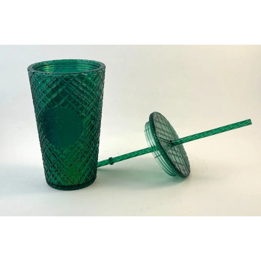 STARBUCKS Emerald Green Jeweled 16oz Tumbler Cup Christmas Holiday Winter 2021‎